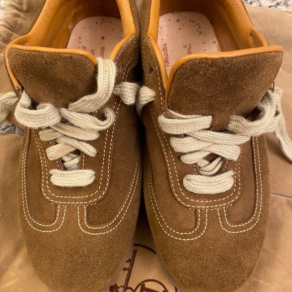 Hermes Suede Goat skin goal low-top sneakers naturel - Picture 6 of 13